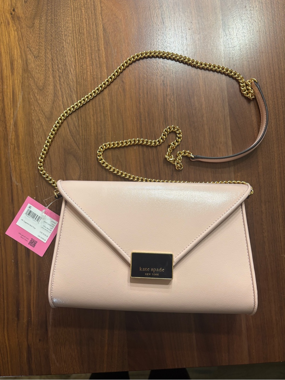 Blush pink faux leather Kate spade crossbody